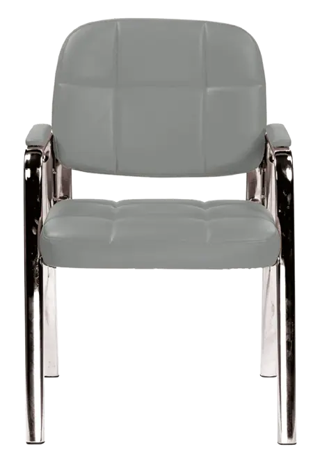 ANDY židle konferenční, kostra chrom, šedá PU