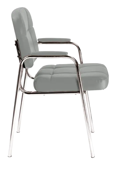 ANDY židle konferenční, kostra chrom, šedá PU