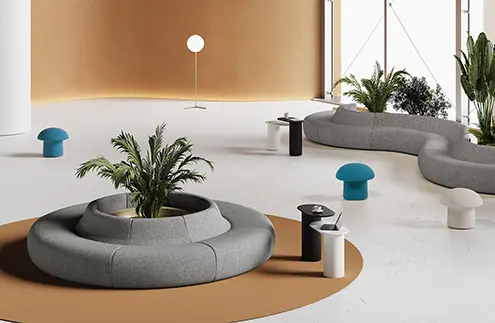 RONDO OUT, sedací segment vnější, látka šedá