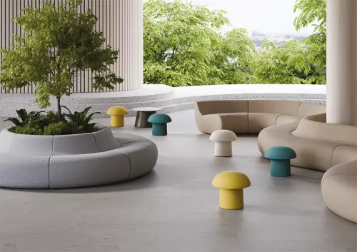 RONDO STRAIGHT, sedací segment rovný, látka šedá