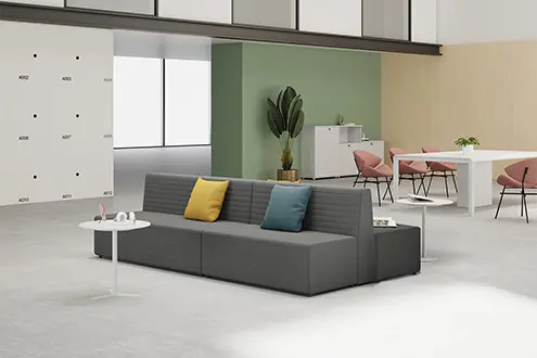 DUO LOUNGE, oboustranná pohovka, látka šedá