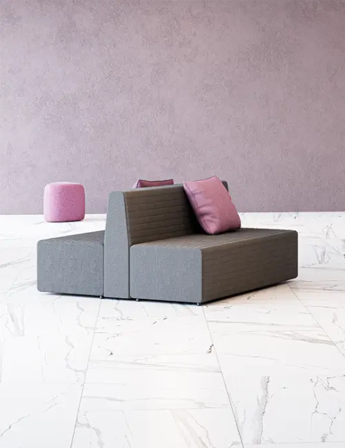 DUO LOUNGE, oboustranná pohovka, látka šedá