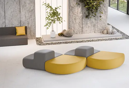 TRIANGL, pohovka, látka žlutá