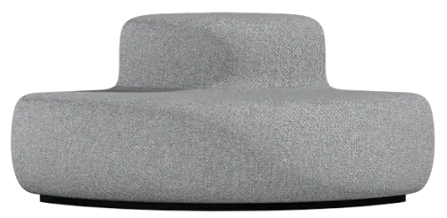 TRIANGL PLUS, pohovka s opěrákem, látka šedá