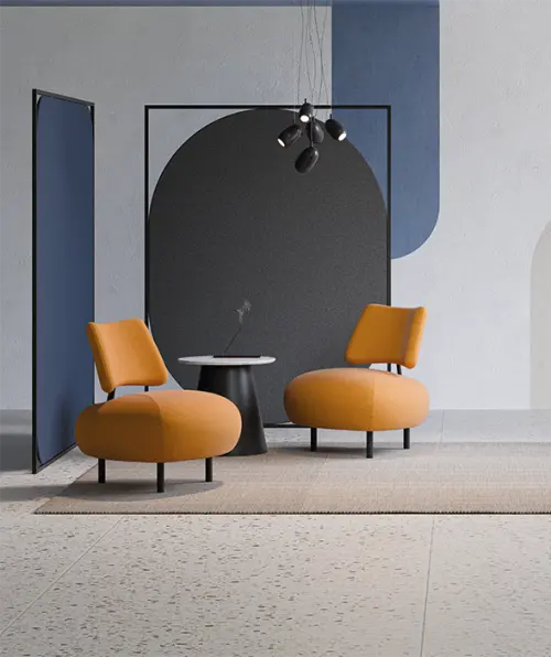 BOLERO, konferenční křeslo, látka oranžová