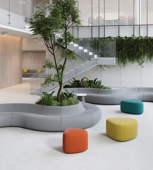 STONE 42, taburet, 420x420x450, látka fialová