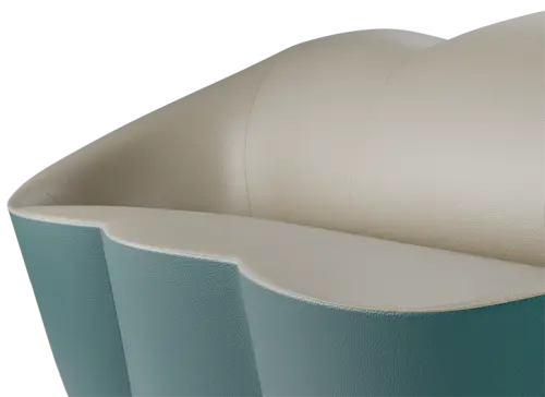 CLOUD, pohovka, ekologická kůže pískově šedá/zelená