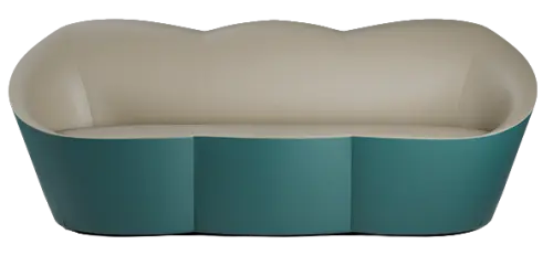 CLOUD, pohovka, ekologická kůže pískově šedá/zelená