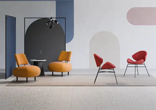 CONY 70, konferenční stolek, pr.700 x 390, deska mramor bílý, podnož kov hnědý