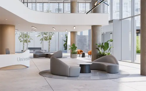 CONY 50, konfernční stolek pr.500 x 490, deska mramor bílý, podnož kov hnědý