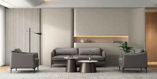 CONY 50, konfernční stolek pr.500 x 490, deska mramor bílý, podnož kov hnědý