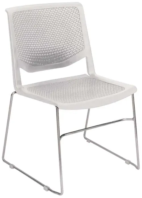 LILY židle konferenční, nohy chrom, plast bílý, 3+1 ZDARMA