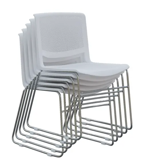 LILY židle konferenční, nohy chrom, plast bílý, 3+1 ZDARMA