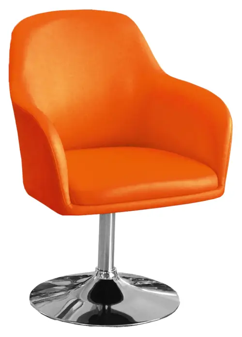 SOFIA jednokřeslo, noha chrom, ekokůže oranžová, 3+1 ZDARMA