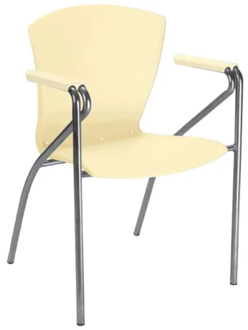 ASTRID CR židle konferenční s područkami, kostra chromová, plast krémový, 3+1 ZDARMA