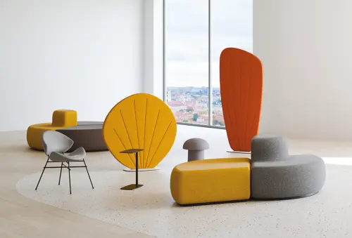 AKUSTIK DESIGN 02, designový akustický paraván, žlutý