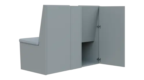 RE LAV - 1200 lavice do čekárny, 2-sedák, 1000x1200x435, šedá, koženka SA 3 - světle šedá