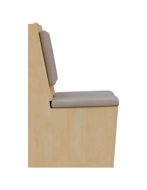 RE LAV - 1200 lavice do čekárny, 2-sedák, 1000x1200x435, bříza světlá, koženka BE 5 - krémová