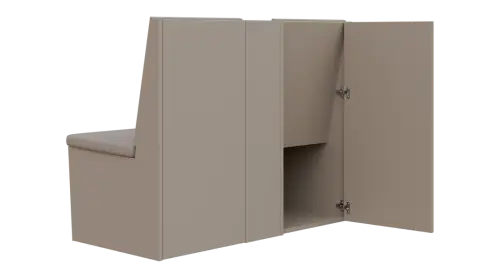 RE LAV - 1200 lavice do čekárny, 2-sedák, 1000x1200x435, pískově béžová, koženka BE 5 - krémová