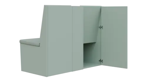 RE LAV - 1200 lavice do čekárny, 2-sedák, 1000x1200x435, pastelově zelená, koženka Z 2 - zelinkavá