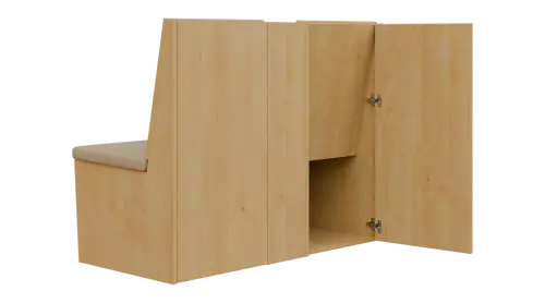 RE LAV - 1900 lavice do čekárny, 3-sedák, 1000x1900x435, javor horský, koženka Z 01 - žlutá