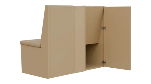 RE LAV - 1900 lavice do čekárny, 3-sedák, 1000x1900x435, pískově žlutá, koženka Z 01 - žlutá