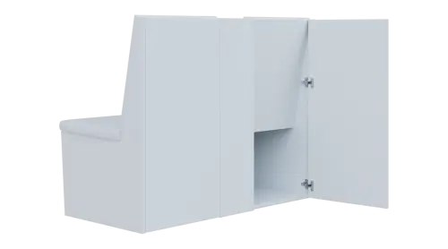 RE LAV - 2600 lavice do čekárny, 4-sedák, 1000x2600x435, bílá, koženka BA 1 - bílá