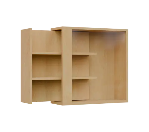 RE VTB - 200 vitrína s bočním výsuvem, 600x600x200, bříza světlá