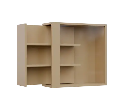 RE VTB - 200 vitrína s bočním výsuvem, 600x600x200, pískově žlutá