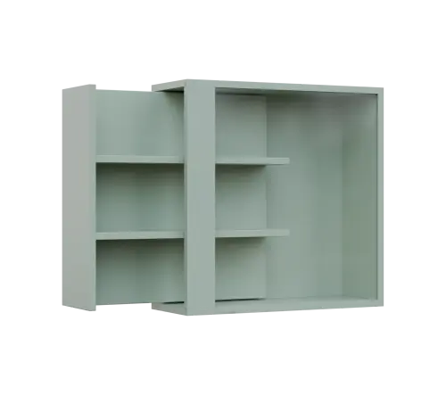 RE VTB - 200 vitrína s bočním výsuvem, 600x600x200, pastelově zelená