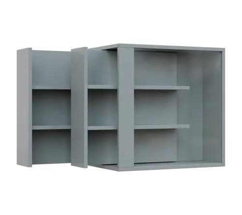 RE VTB - 350 vitrína s bočním výsuvem, 600x600x350, šedá