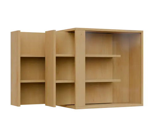 RE VTB - 350 vitrína s bočním výsuvem, 600x600x350, javor horský