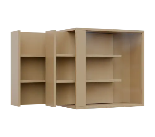 RE VTB - 350 vitrína s bočním výsuvem, 600x600x350, pískově žlutá