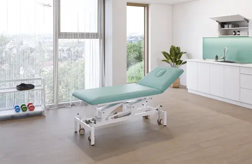 MEDIPLUS 2, lehátko vyšetřovací zdravotní, elektricky stavitelné, 2- segmentové, barva Medi SK světlá káva