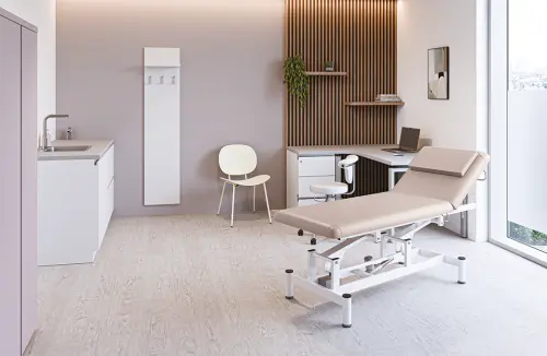 MEDEA 2, lehátko vyšetřovací zdravotní, 2-segmentové, elektricky stavitelné, barva Medi SK světle šedá