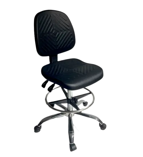 PUR 64, židle antistatická, laboratorní a dílenská, PU černá