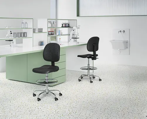 PUR 64, židle antistatická, laboratorní a dílenská, PU černá