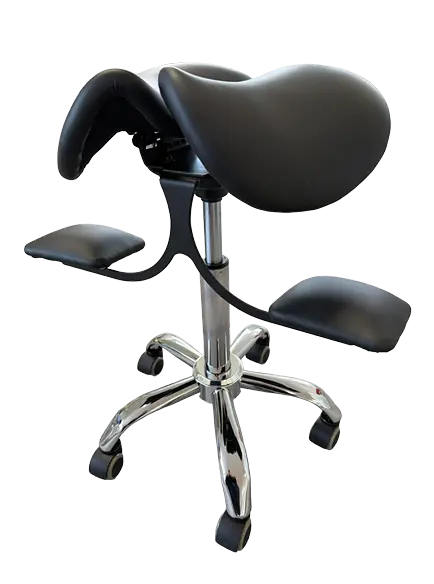 LK 100 židle lékařská/klekačka, kříž chrom, ekokůže černá