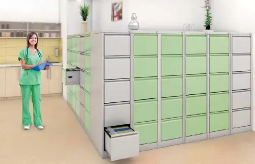 JP - 400 NEW kartotéka 4-zásuvková, 1330x620x390 mm, šedo/oranžová