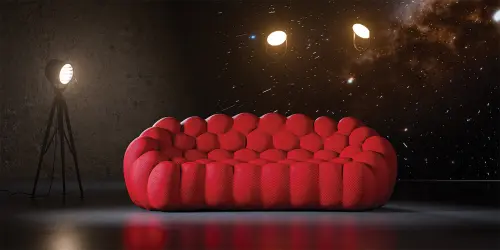 BUBBLES, pohovka 3-místná, látka světle zelená