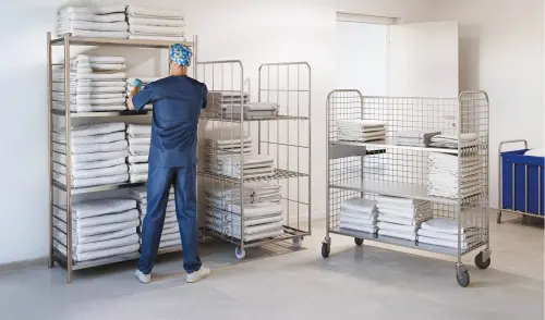 KLEC 4/1, 4-boký, 1x police, klecový vozík 1640x720x810 mm, galvanická ocel