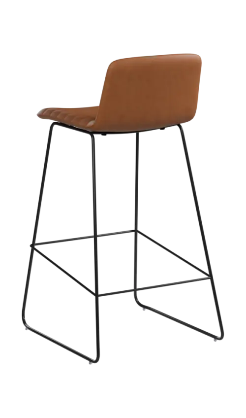 ARCA BAR BLACK, židle barová, ekologická kůže cappuccino