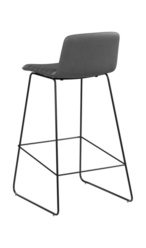 ARCA BAR BLACK, židle barová, ekologická kůže šedá