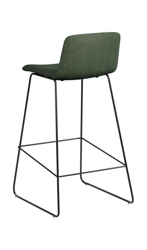 ARCA BAR BLACK, židle barová, látka zelená