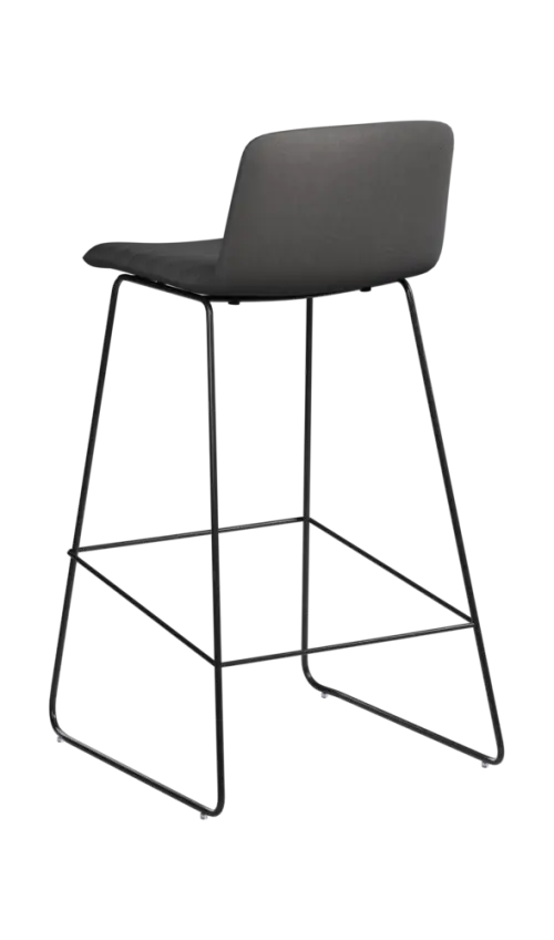 ARCA BAR BLACK, židle barová, látka šedá