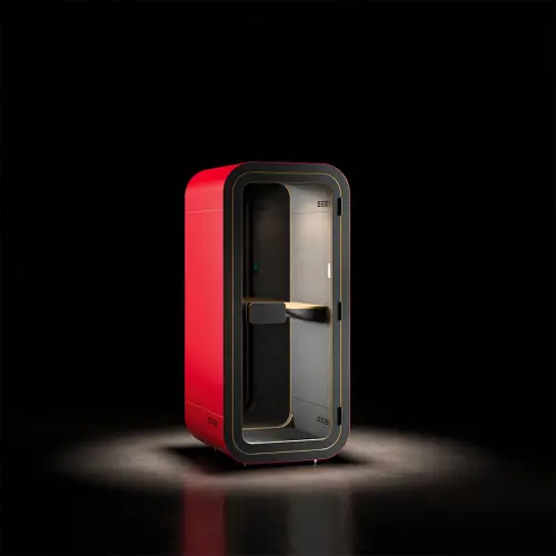 ACOUSTIC SPACE 100, akustický box 2200x1000x990 mm, červená/černá