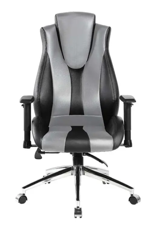 HUDSON židle kancelářská, ekokůže černá/šedá