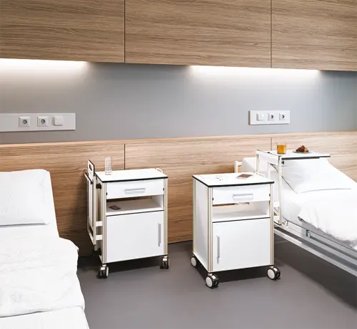 NS-DUO 01, noční stolek oboustranný, HPL, bílý