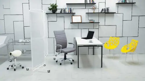 GRACE židle kancelářská, ekokůže žlutá