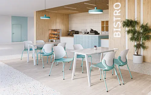 TENT, jídelní stůl 130x70cm, deska umělý kámen - bílý mramor, nohy kovové cihlově oranžové